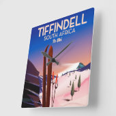 Tiffindell Zuid-Afrika Ski-poster Vierkante Klok (Hoek)