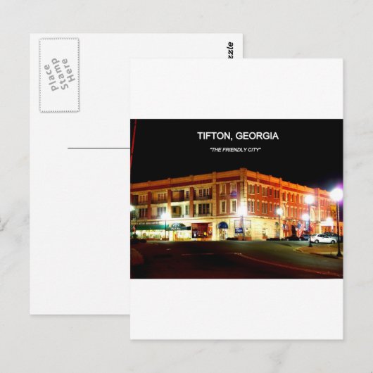 TIFTON, GEORGIË BRIEFKAART (Voorkant / Achterkant)