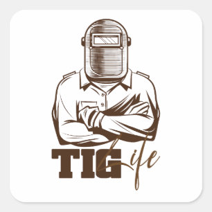 TIG Leven Lasser Stolz Cadeau Vierkante Sticker
