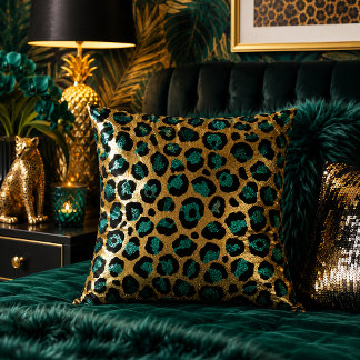 Tigai en gouden luipaardprint dierpatroon kussen