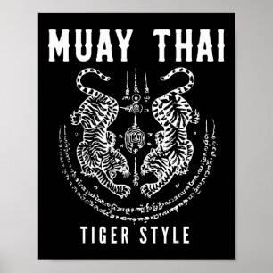Tigar Style Muay Thai Vintage Kickbokstraining Poster