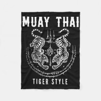 Tigar Style Muay Thai Vintage Kickboxing Training Fleece Deken