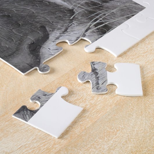 tiger和　パズル　水墨画　虎 legpuzzel (Zijkant)