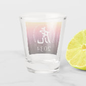 Tiger 虎 Red Gold Chinese Zodiac Lunar Symbol Shot Glas