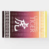 Tiger 虎 Red Gold Chinese Zodiac Lunar Symbol Spandoek (Horizontaal)
