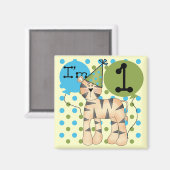 Tiger 1e verjaardag T-shirts en geschenken Magneet (Voorkant / Achterkant)