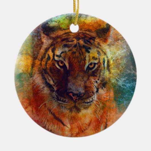 Tiger 2022 keramisch sieraad ornament (Voorkant)