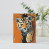 Tiger 3D-illusie Briefkaart (Staand voorkant)