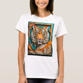 Tiger 3D Paper Art Design T-shirt (Voorkant)