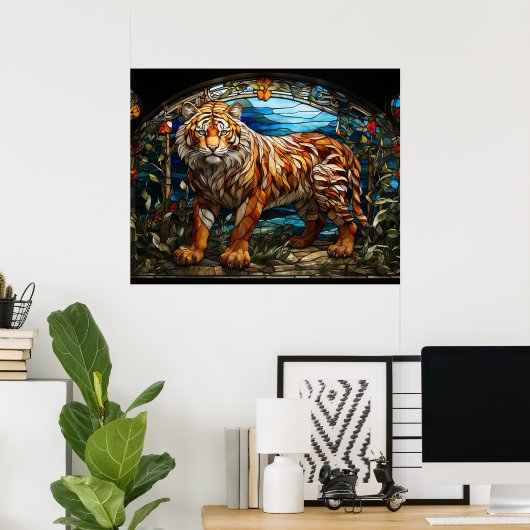 *~* TIGER 5:4 Gold AP68 Fantasy Glas in lood Poster (Thuiskantoor)