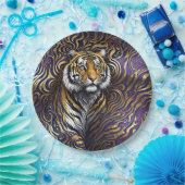 Tiger Abstracte kunst Papieren Bordje (Feest)