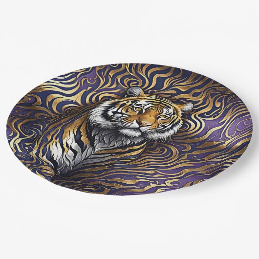 Tiger Abstracte kunst Papieren Bordje (Gekanteld)