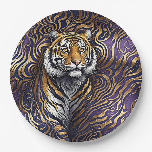 Tiger Abstracte kunst Papieren Bordje (Voorkant)