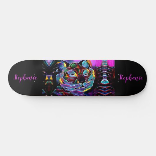 Tiger Abstracte meisjes gepersonaliseerd Persoonlijk Skateboard (Horizontaal)