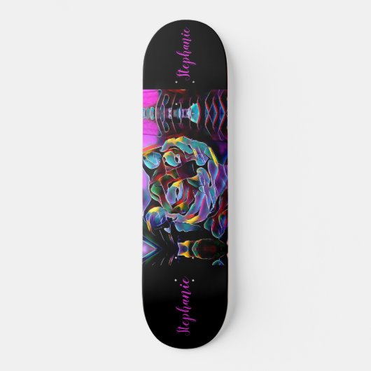 Tiger Abstracte meisjes gepersonaliseerd Persoonlijk Skateboard (Voorkant)