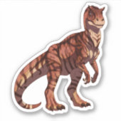 Tiger Allosaurus Sticker (Voorkant)