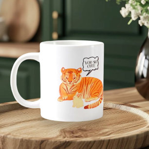 Tiger and Bunny Friendship - Leuke Dierenillustrat Grote Koffiekop