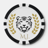 Tiger and Laurel black and gold Poker Chips (Voorkant)