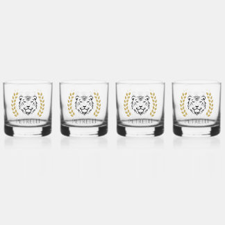 tiger and Laurels  Whisky Glas