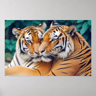 Tiger Animal Natuur Wildlife Affection Caring Poster