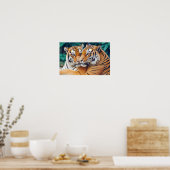 Tiger Animal Natuur Wildlife Affection Caring Poster (Keuken)