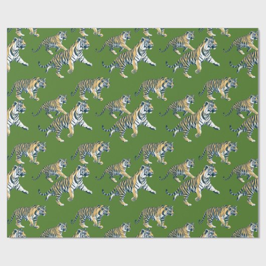 Tiger Animal Pattern Oerwoud Cadeaupapier (Vlak)