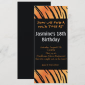 Tiger Animal Print Verjaardagsfeest Uitnodiging (Voorkant / Achterkant)