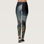 Tiger Animal Print Waterverf Fantasy Leggings (Achterkant)