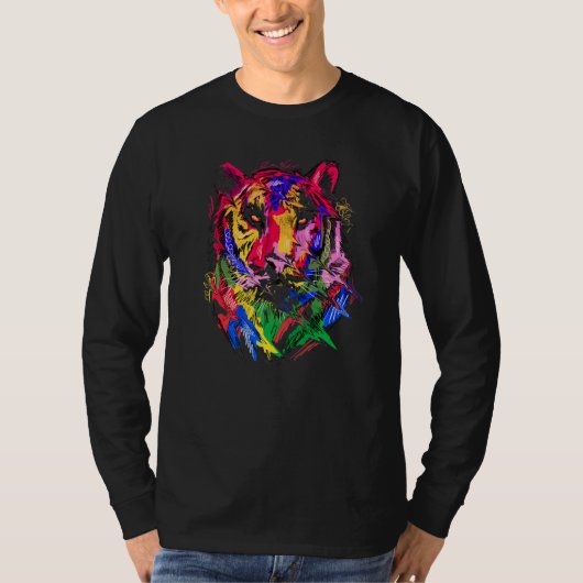 Tiger Art Animal Lovers Colourful Premium T-shirt (Voorkant)