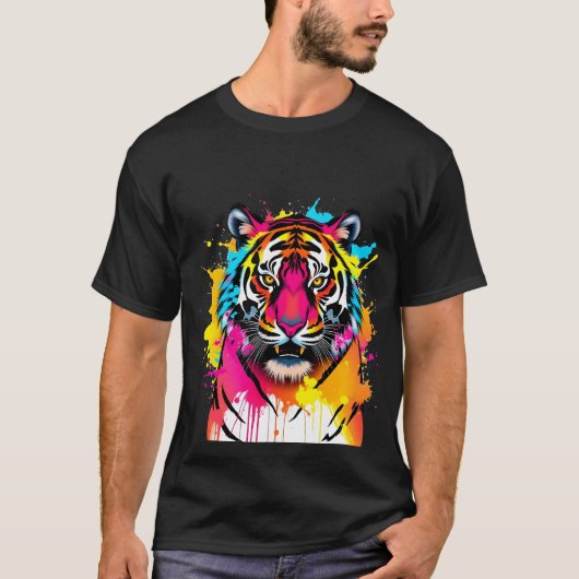 Tiger Art Bella+Canvas T-shirt (Voorkant)