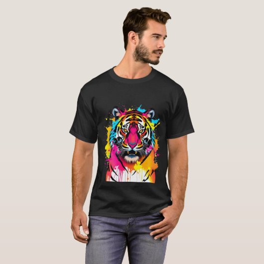 Tiger Art Bella+Canvas T-shirt (Voorkant volledig)