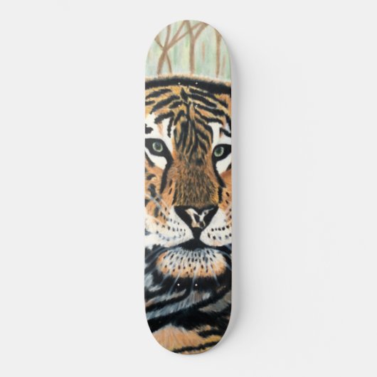 Tiger Art Color Pencil Tekening Persoonlijk Skateboard (Voorkant)