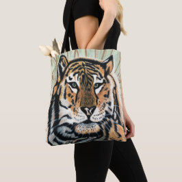 Tiger Art Color Pencil Tekening Tote Bag