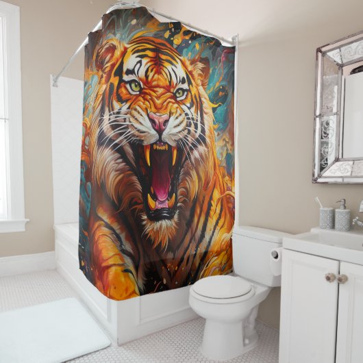 Tiger Art Douchegordijn (In situ)