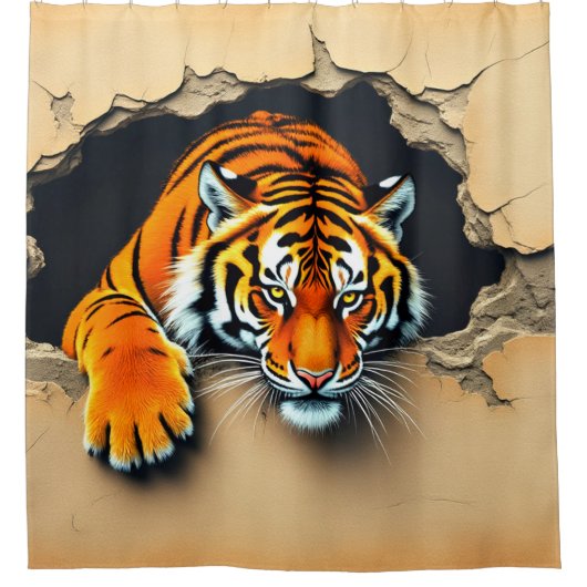 Tiger Art Douchegordijn (Voorkant)