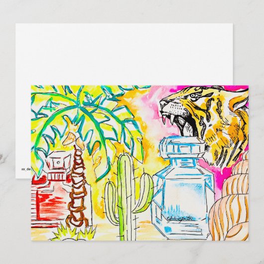 Tiger Art Feestdagenkaart (Voorkant / Achterkant)