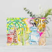 Tiger Art Feestdagenkaart (Staand voorkant)