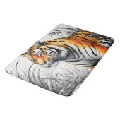 Tiger Art Kleur Gedeeltelijke Zwart Wit Tekening Badmat (Gekanteld)