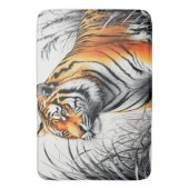 Tiger Art Kleur Gedeeltelijke Zwart Wit Tekening Badmat (Voorkant Verticaal)