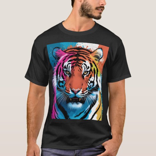 Tiger Art Mannen Bella+Canvas T-shirt (Voorkant)