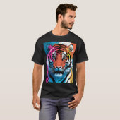Tiger Art Mannen Bella+Canvas T-shirt (Voorkant volledig)