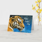 Tiger Art Painting Vaderdag Kaart (Gele Bloem)