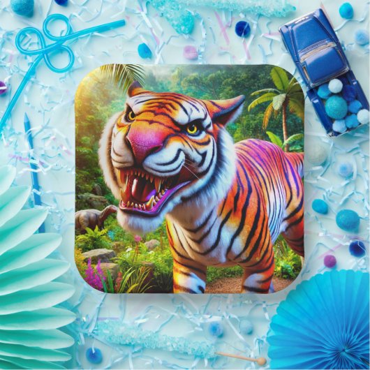 Tiger Art Papieren Bordje (Feest)
