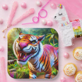 Tiger Art Papieren Bordje (Feest)