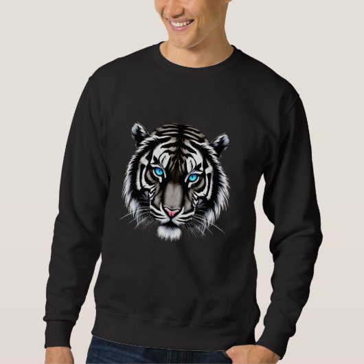 Tiger artwork Blue Eyes Wild Animal Predator Cat Trui (Voorkant)