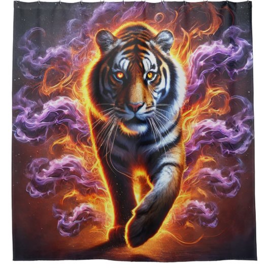 Tiger Artwork Douchegordijn (Voorkant)