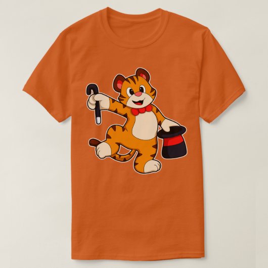 Tiger as Gentleman met Pet T-shirt (Design voorkant)