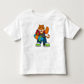 Tiger as Skater with Skateboard Kinder Shirts (Voorkant)