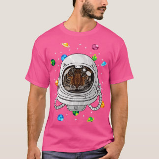 Tiger Astronaut Animal Deep in Space Cosmic Univer T-shirt