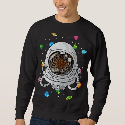 Tiger Astronaut Animal Deep in Space Cosmic Univer Trui (Voorkant)